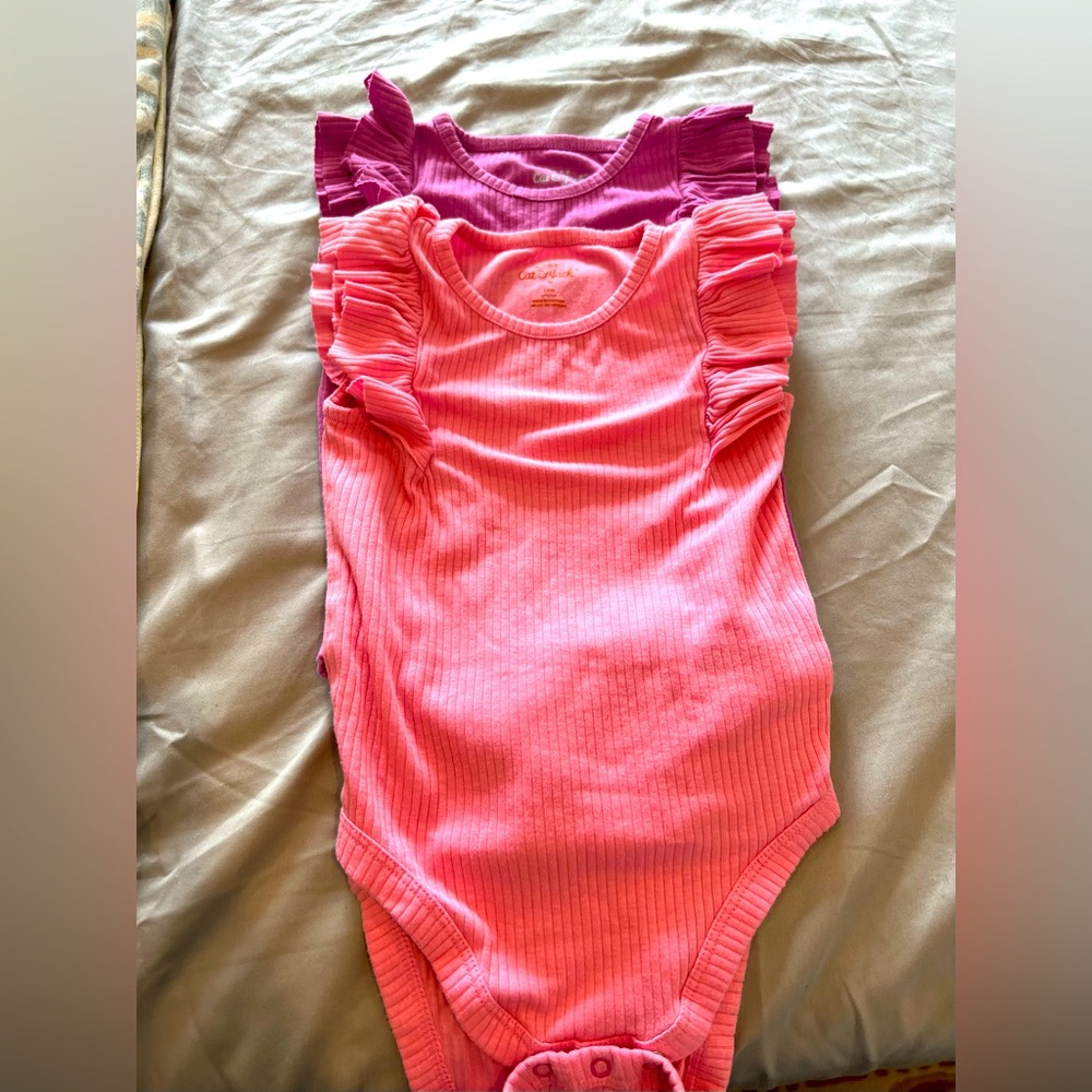New Cat & jack 2 pieces 100% cotton soft baby girl pull on clothing size 18M
